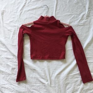 BOGO! Charlotte Ruse Cropped Longsleeve Maroon Top